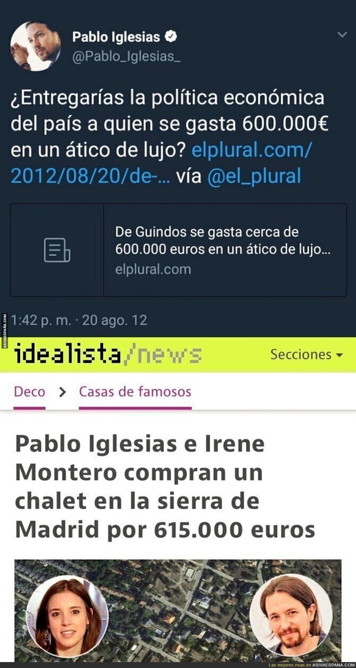 Autozasca de Pablo Iglesias tras comprarse un chalet de 600.000€
