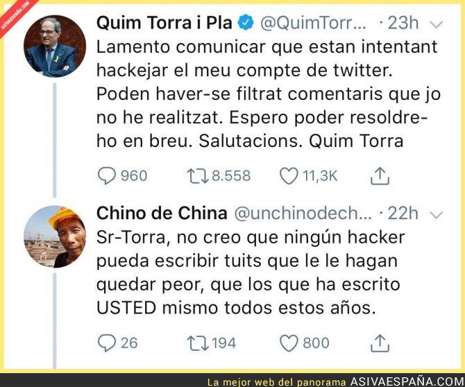 Asi Va Espana Nada Superara Al Pasado De Quim Torra