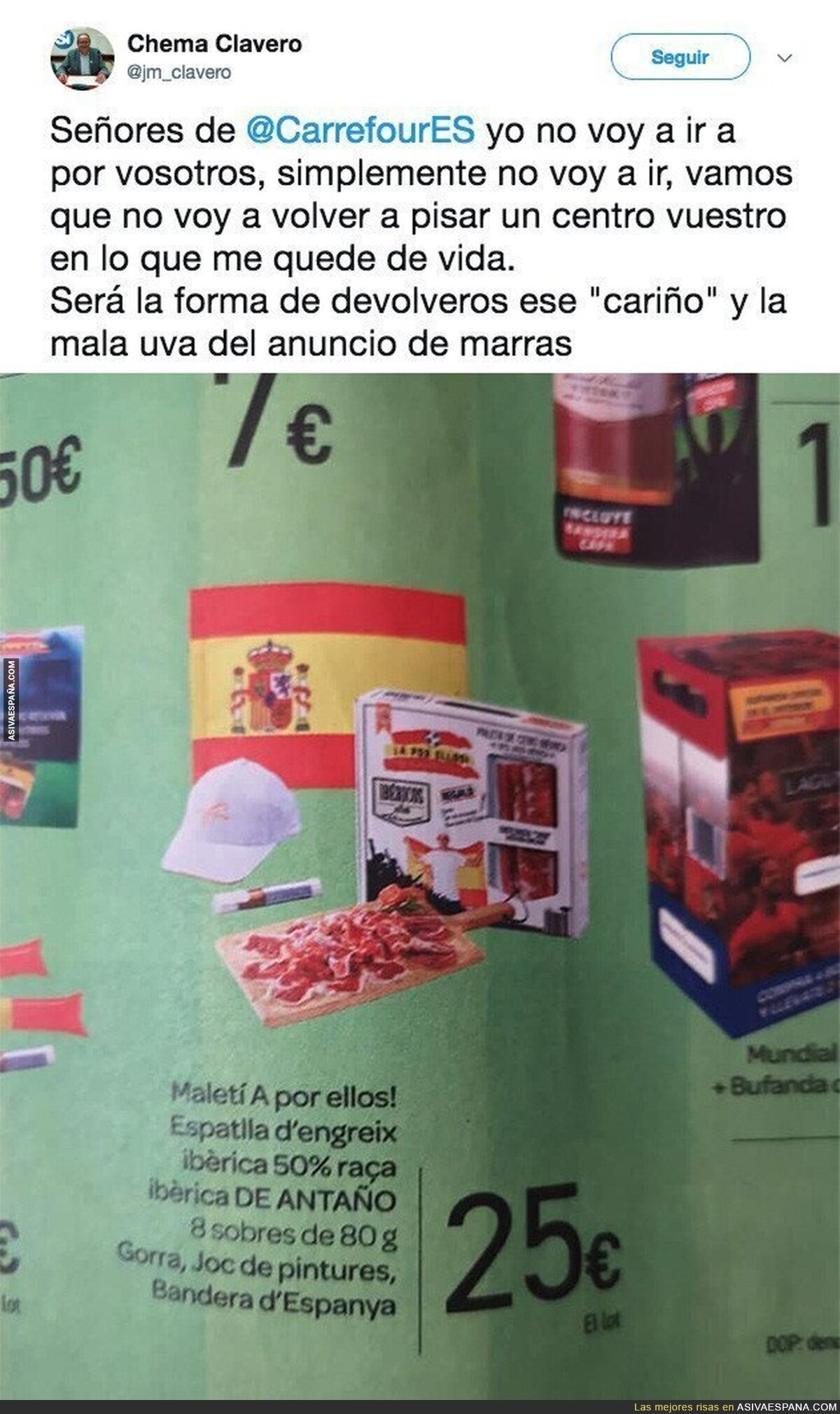 Independentistas catalanes empiezan boicot a Carrefour por el lamentable nombre que han usado para este pack españolista