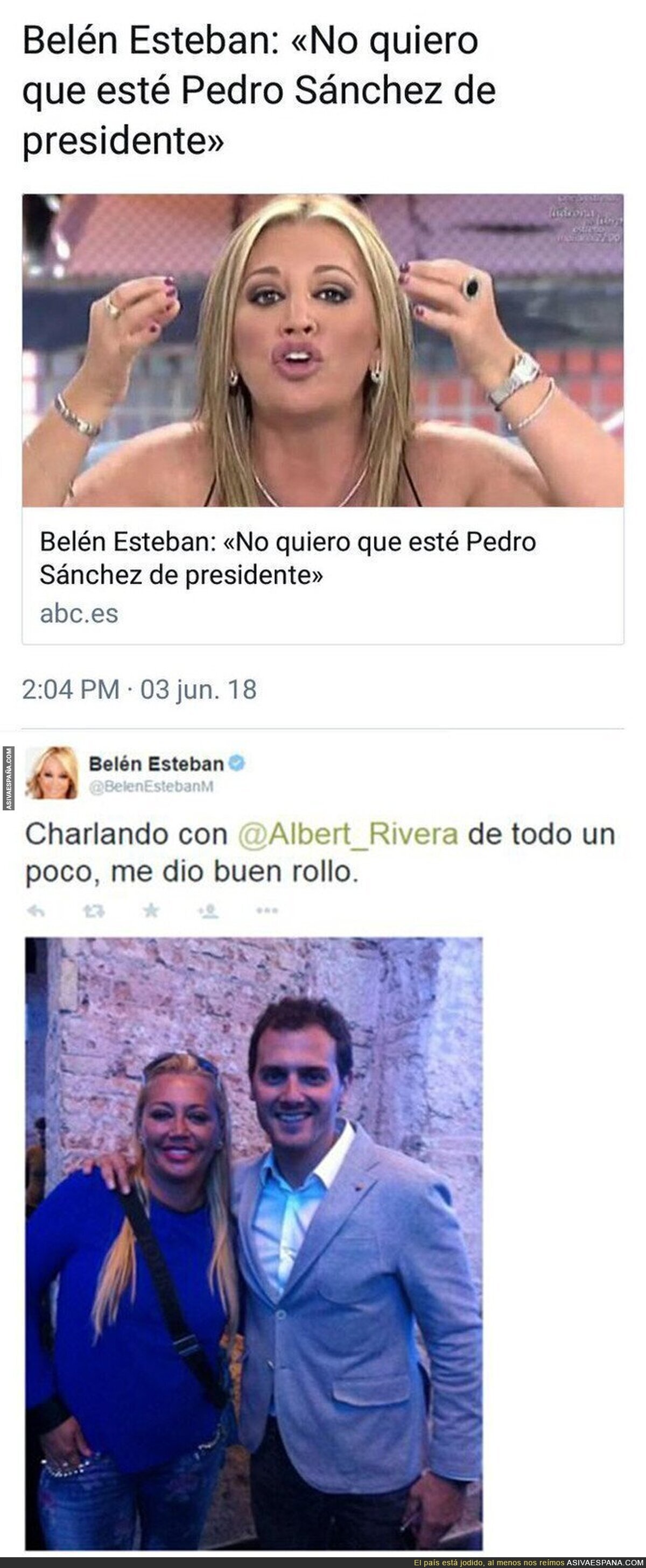 Dos noticias juntas sobre Belén Esteban y Albert Rivera se entienden mejor