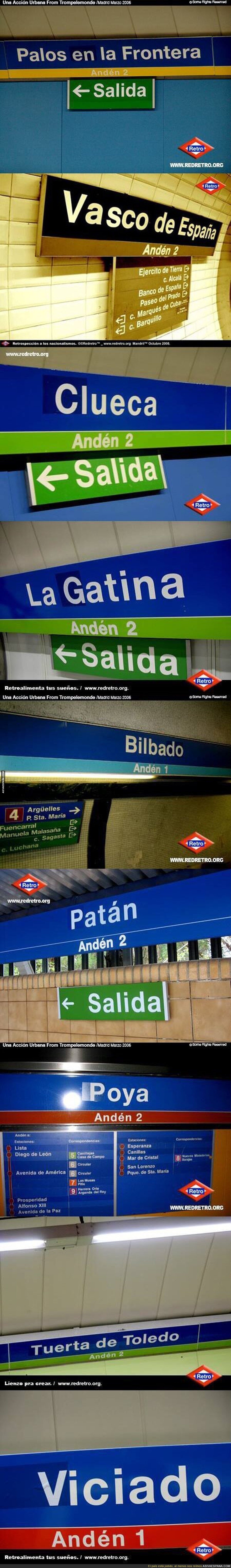 Paradas de metro en Madrid que han sido troleadas