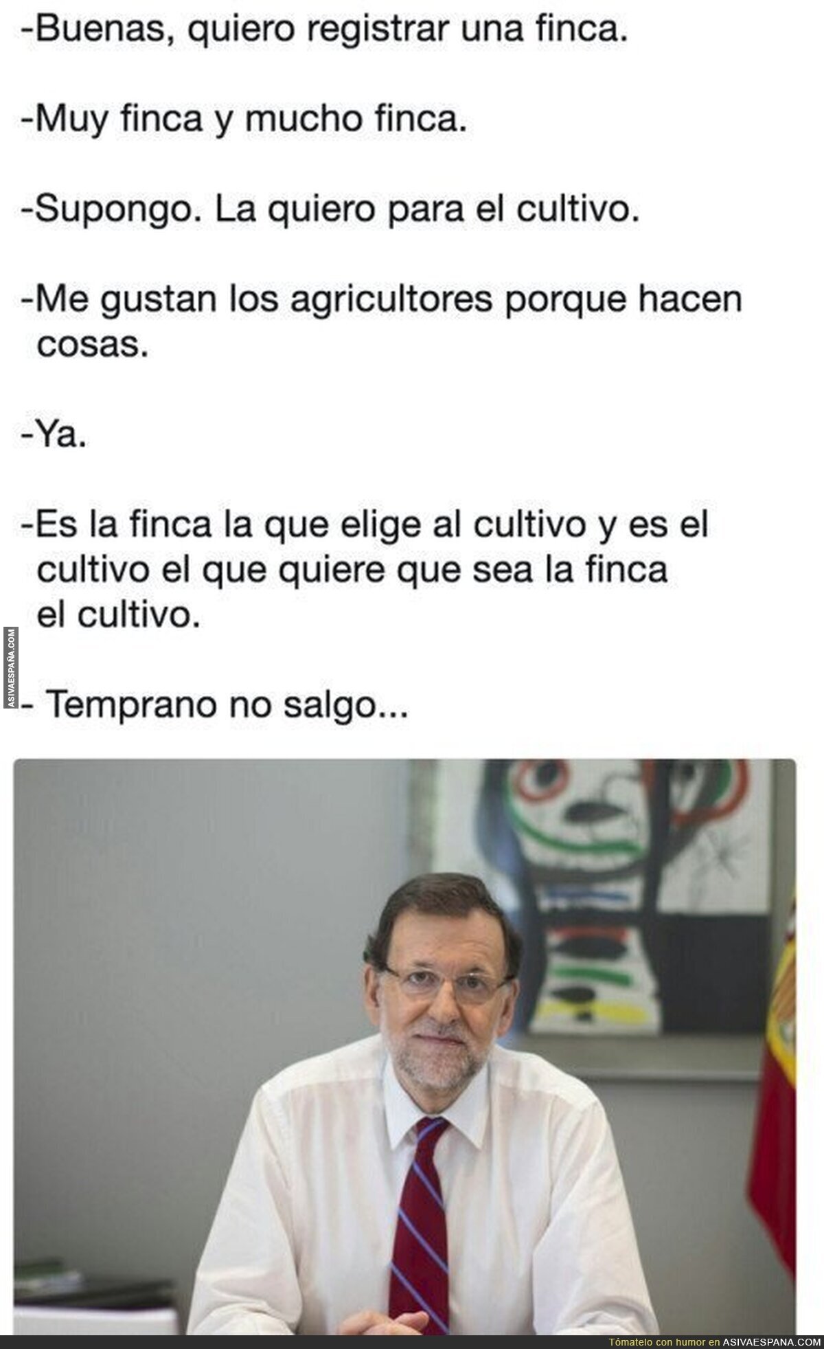 Mariano Rajoy en su nuevo empleo como registrador de la propiedad