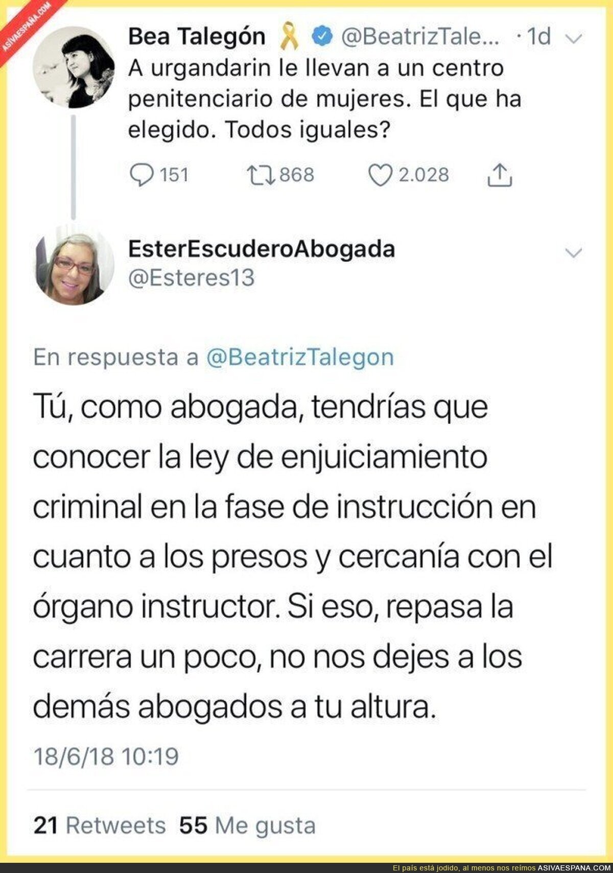 Beatriz Talegón demuestra su nivel de abogada con el tema Iñaki Urdangarín y la cárcel