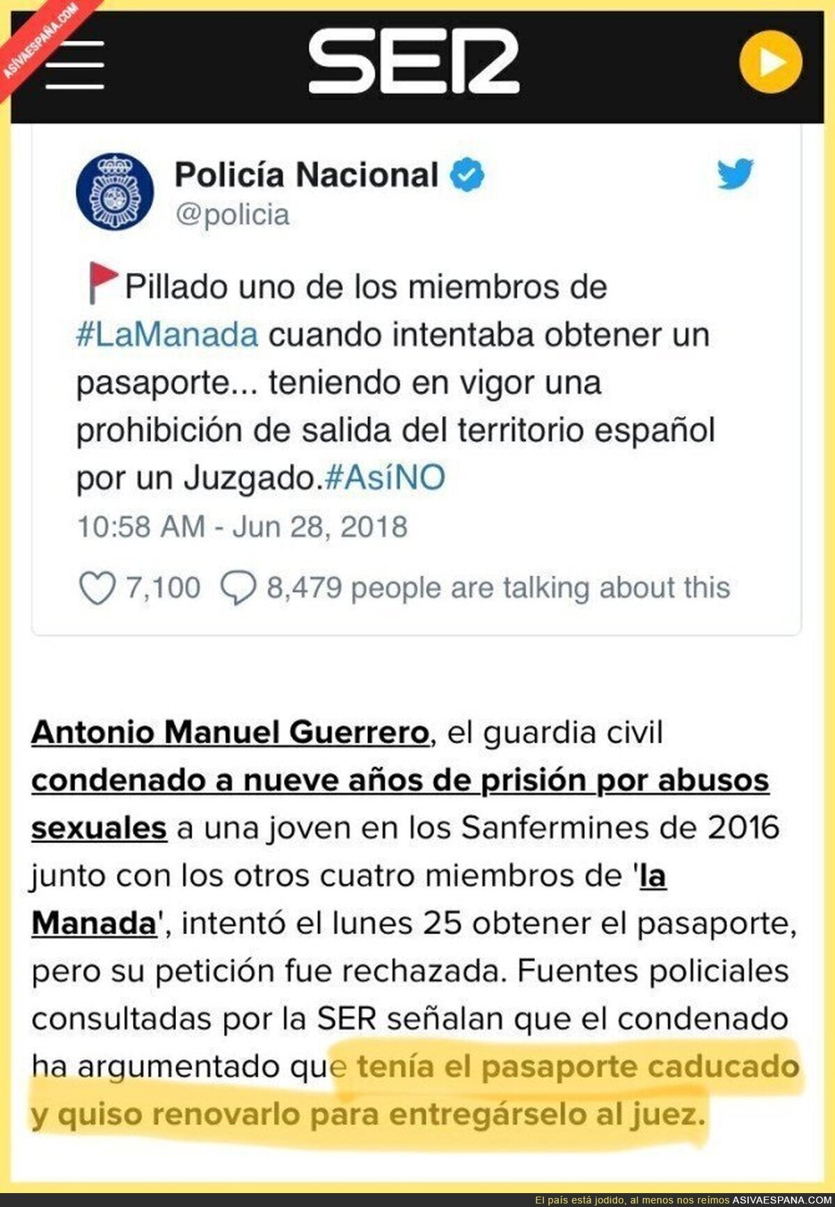 El Twitter de la Policía la lía con datos falsos sobre La Manada