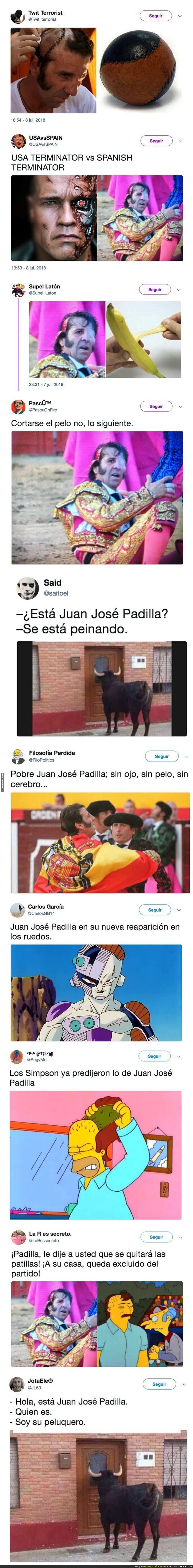 Cachondeo absoluto con Juan José Padilla tras ser arrollado por un toro y arrancarle el cuero cabelludo