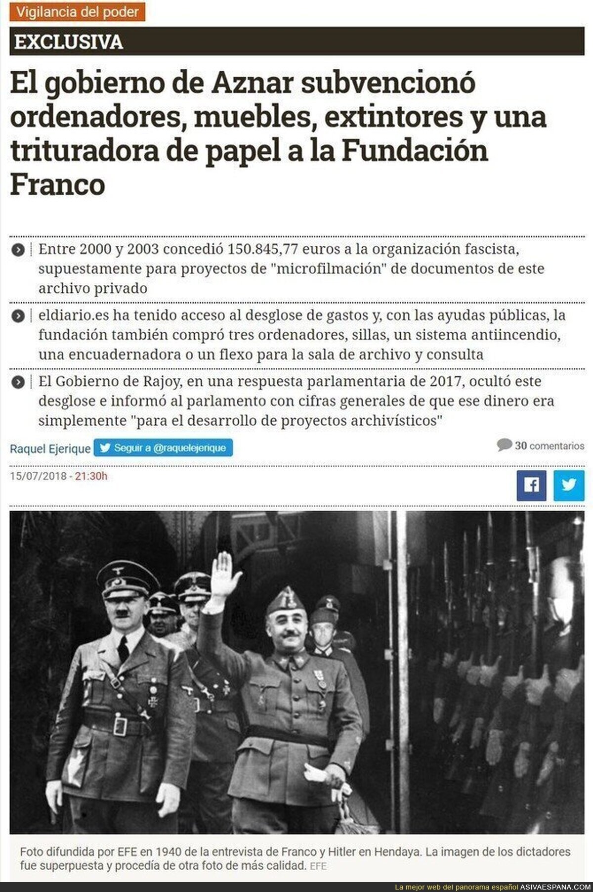 El PP financiando a la fundación Francisco Franco...