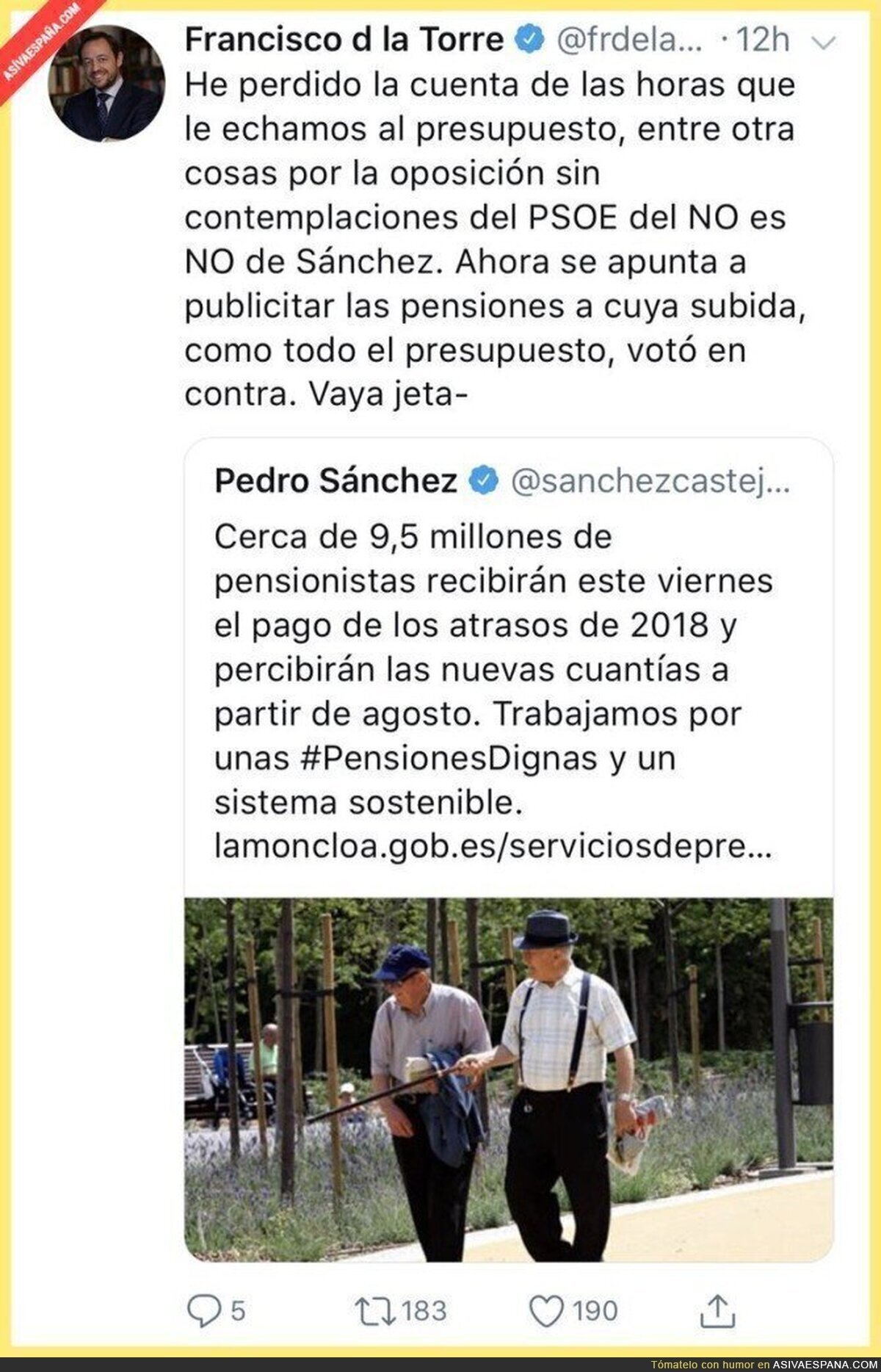 Muy feo lo de Pedro Sánchez intentando apropiarse de los presupuestos que votó en contra