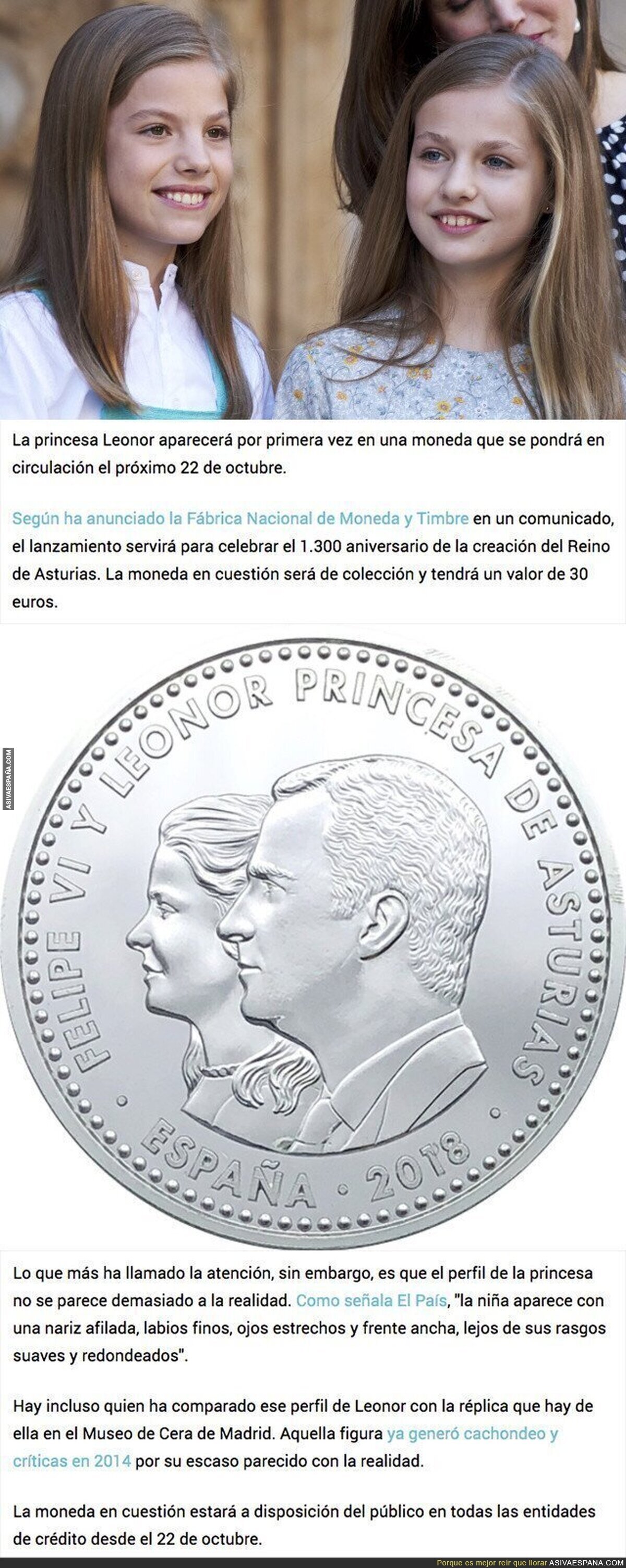 Gran polémica por como se ve Leonor en la moneda que se pondrá en circulación el 22 de octubre