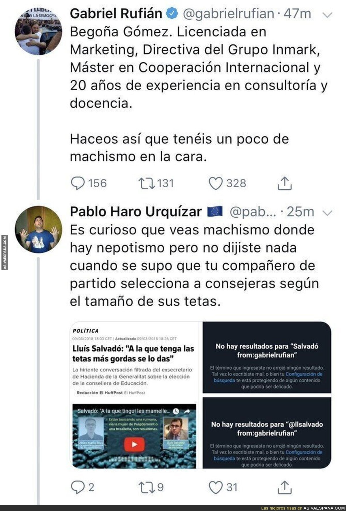 El doble rasero de Gabriel Rufián a la hora de criticar el machismo de un compañero de su propio partido