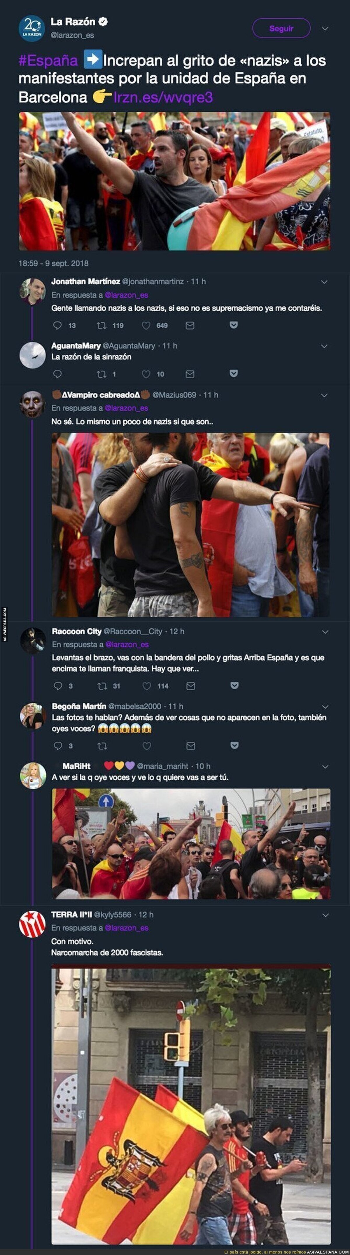 Las fotos que demuestran que los catalanes no se equivocan llamar 'nazis' a estas personas
