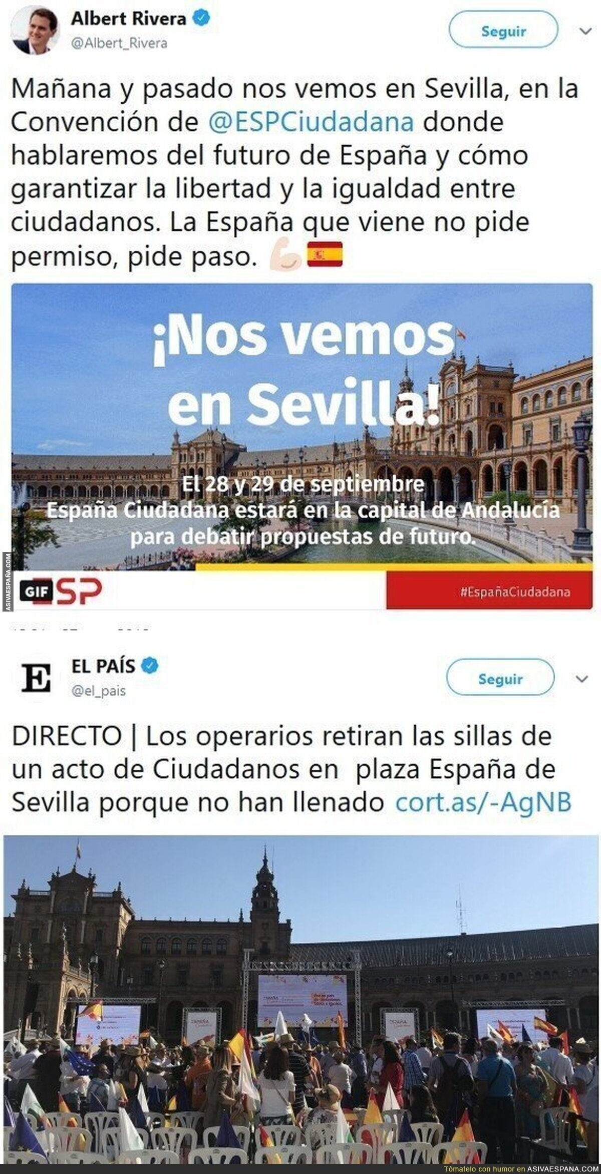 Fue a Sevilla... ¡y le sobraron sillas!
