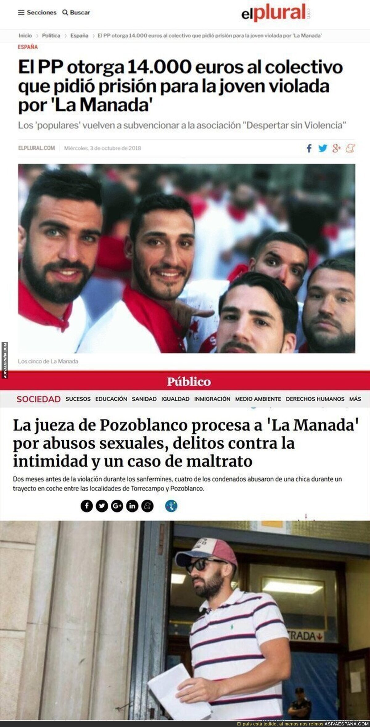 Dos noticias juntas sobre La Manada