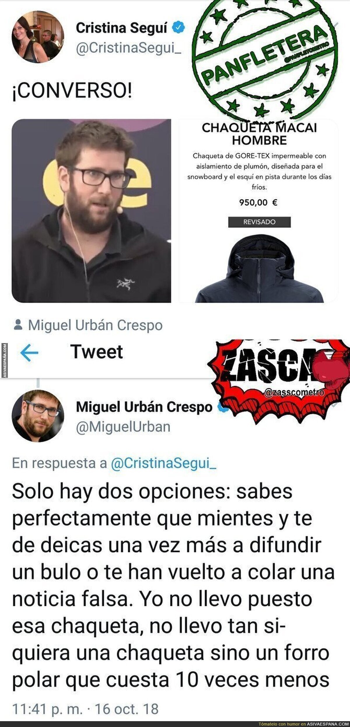 Cristina Seguí intentando manipular contra Miguel Urbán de forma lamentable y patética