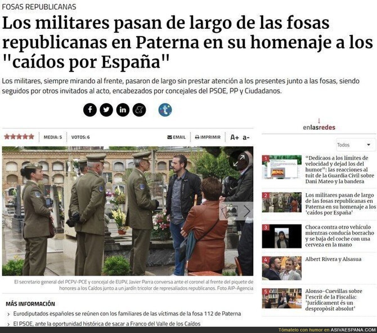 El ejercito ignora a los verdaderos "caidos por España"