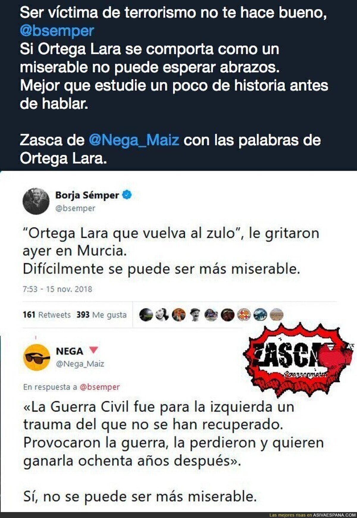 Ortega Lara y su repugnante frase sobre la Guerra Civil