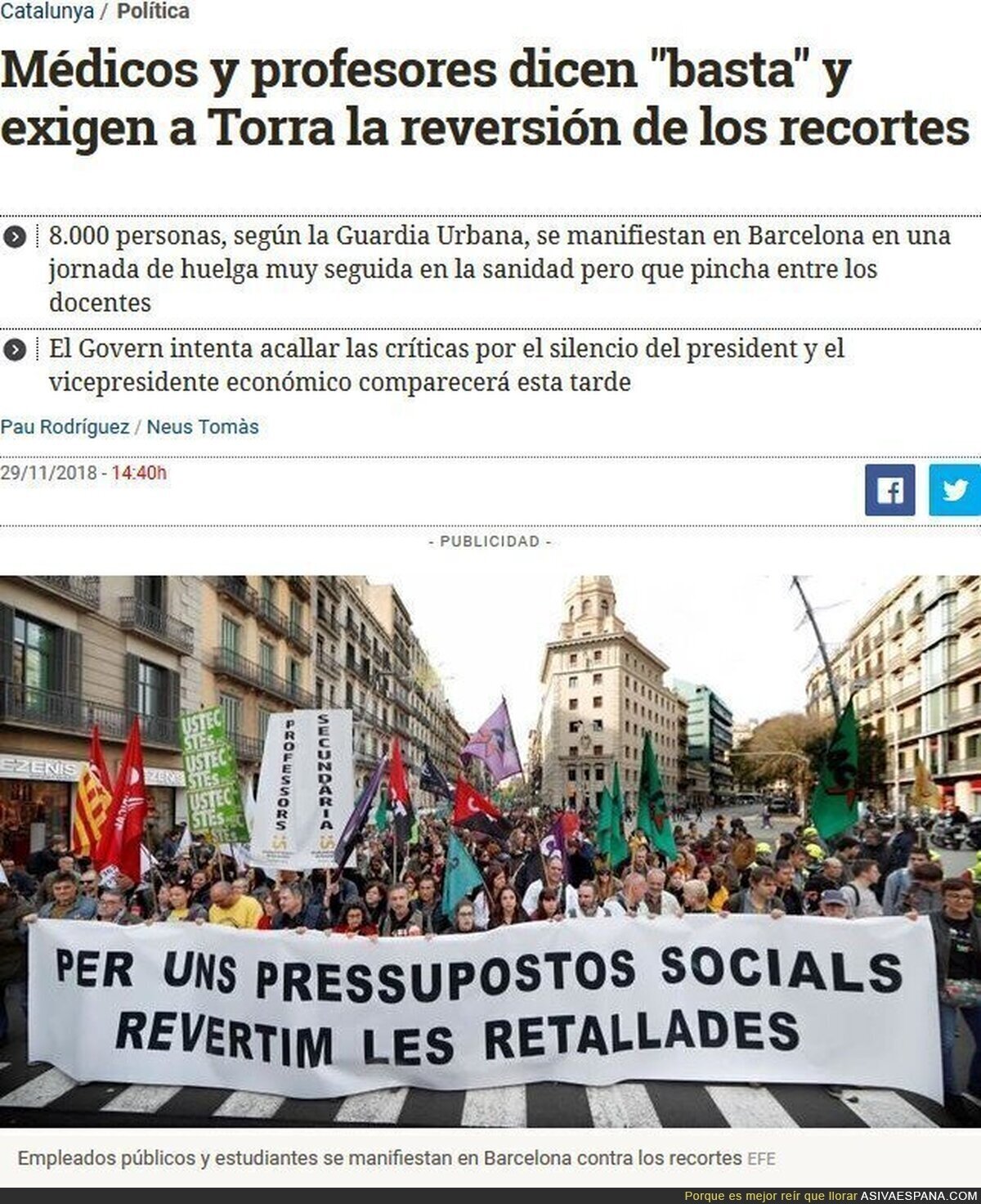"¡Espanya ens roba i no ens deixe avançar!"