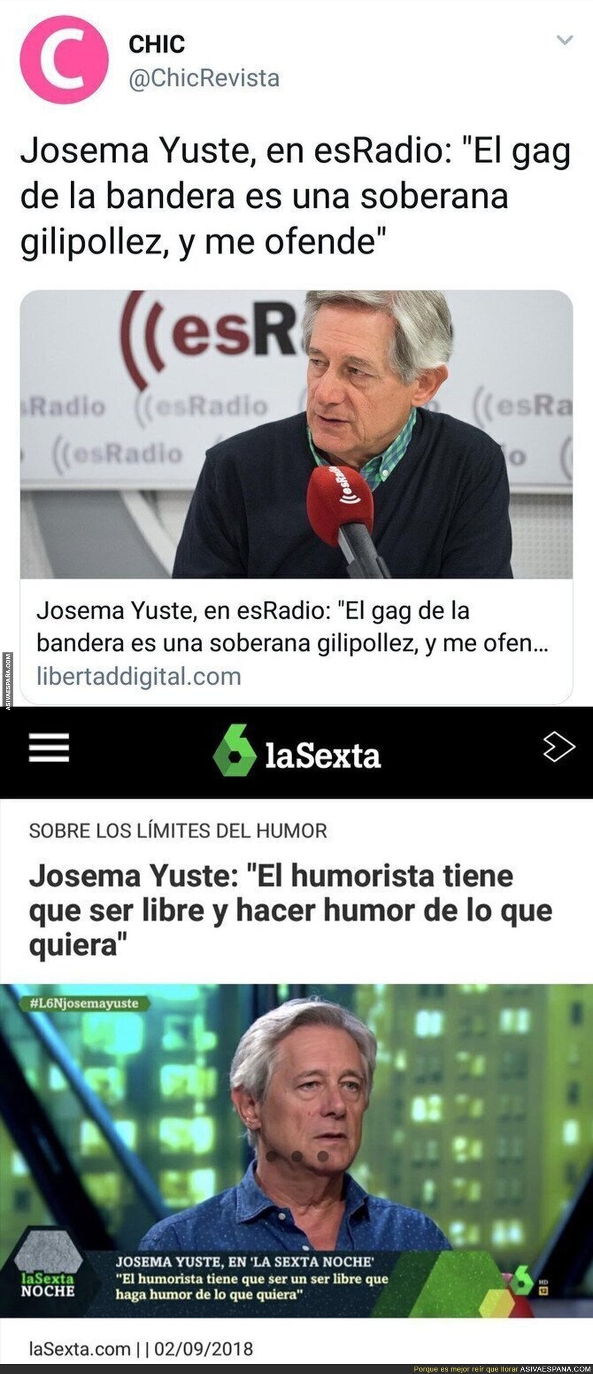 Josema Yuste dice lo que quiere que escuche la gente depende donde vaya