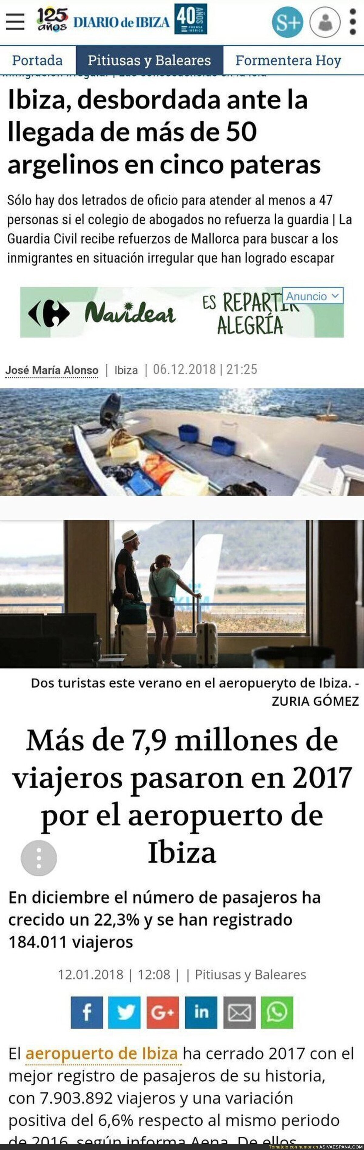 Los inmigrantes desbordan Ibiza pero millones de turistas no