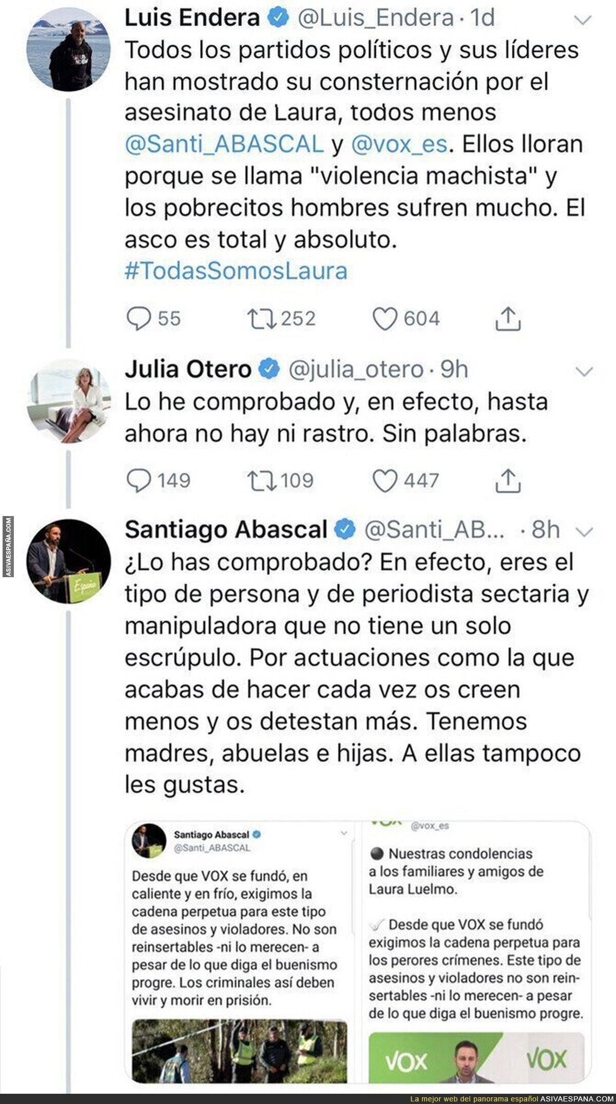 Santiago Abascal le reparte un zas monumental a Julia Otero por mentir sobre VOX