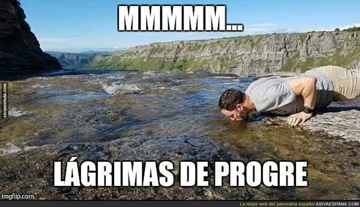 Santiago Abascal bebiendo ríos de lágrimas