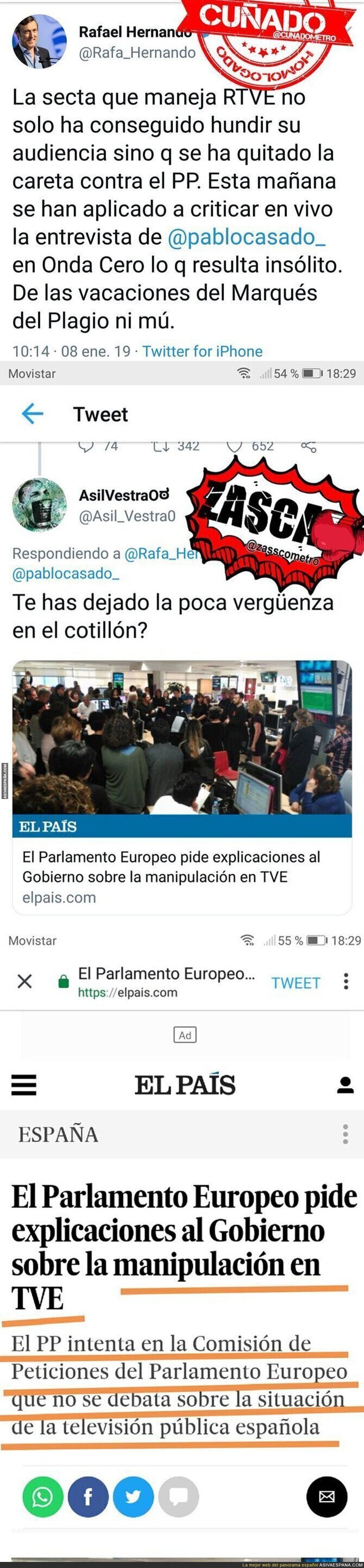 La desvergüenza de Rafael Hernando denunciando la situación en RTVE