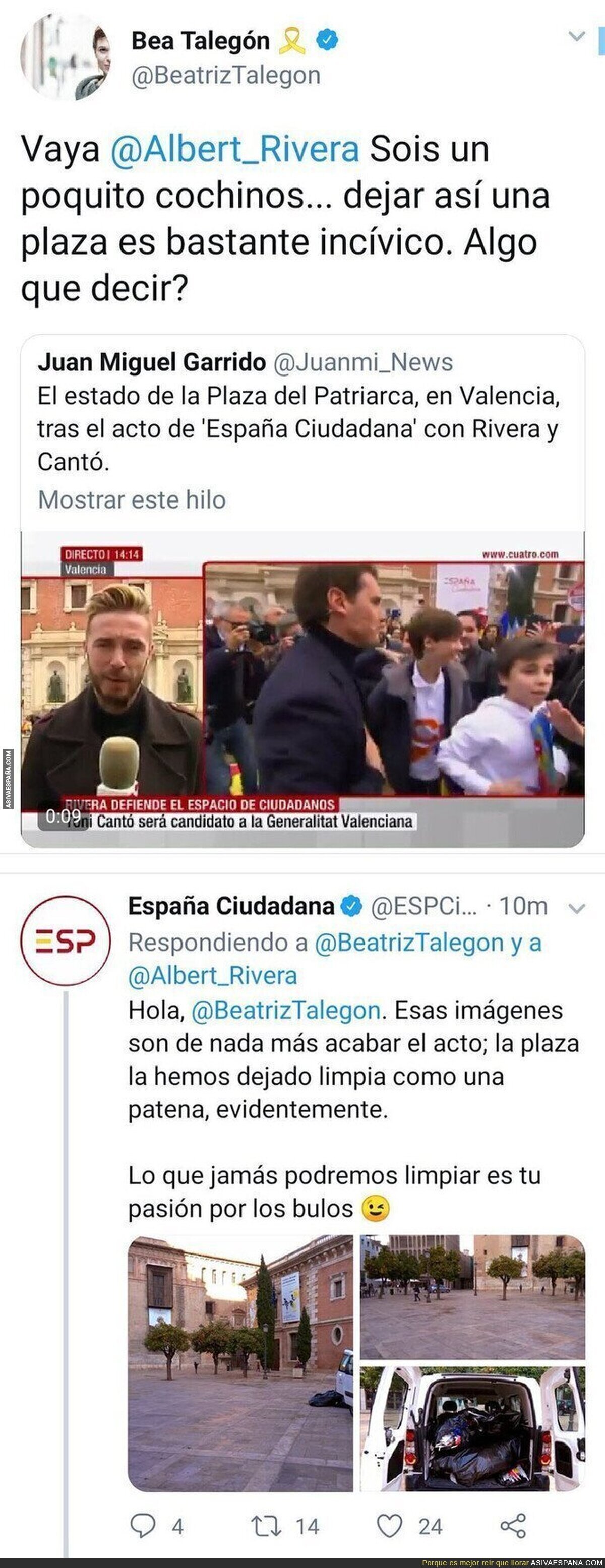 Beatriz Talegón acusa a la España Ciudadana de Ciudadanos de 'cochinos' y le callan la boca con estas fotos