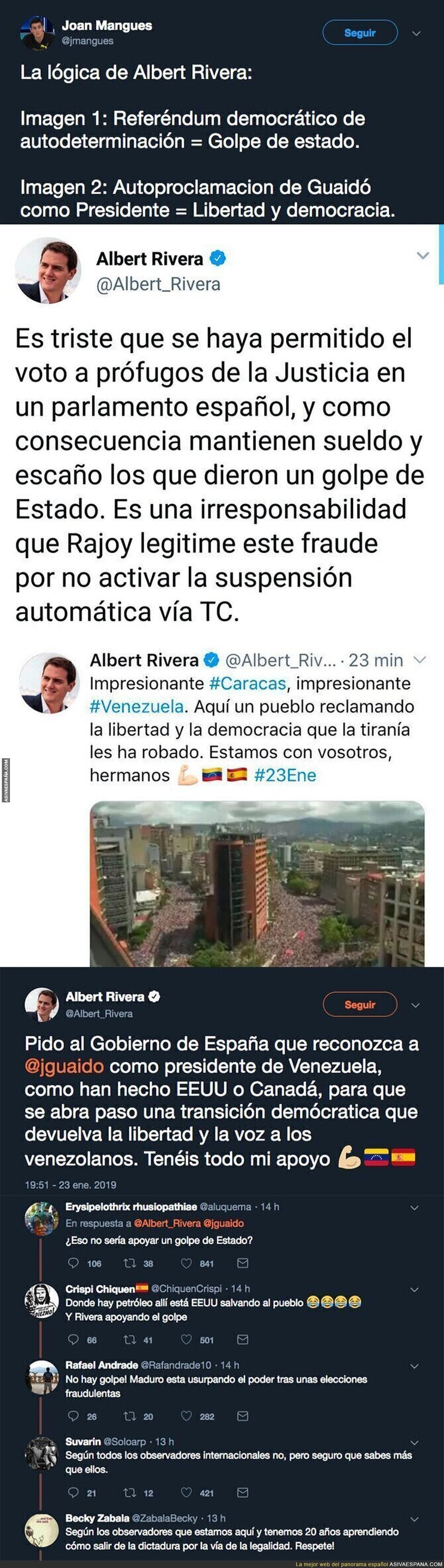 Albert Rivera apoyando un golpe de estado en Venezuela
