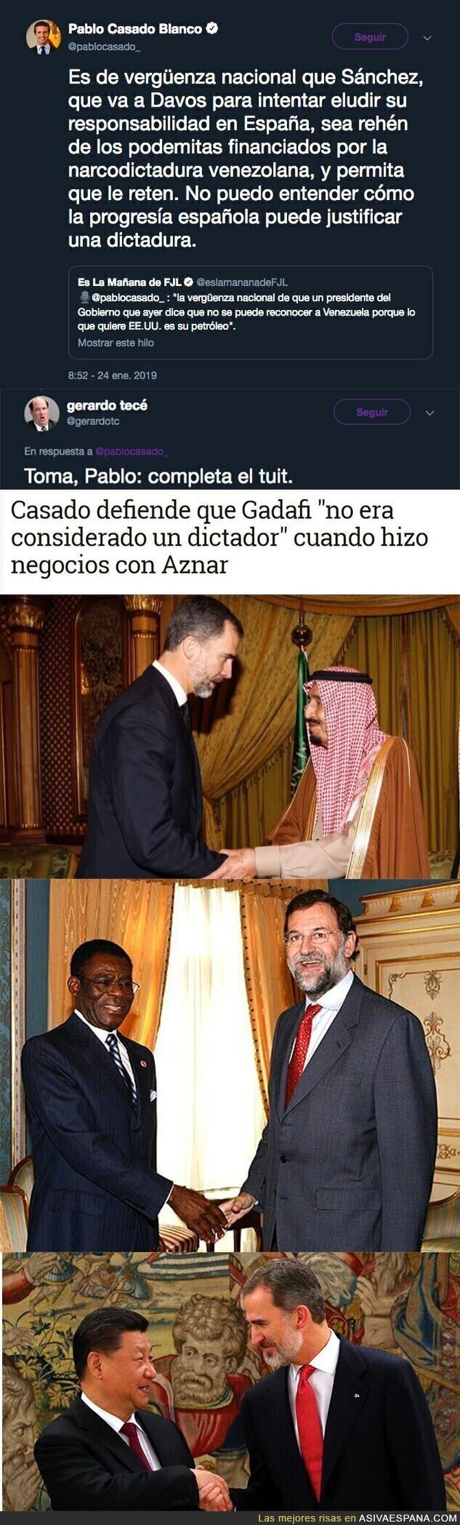 Pablo Casado ataca a Pedro Sánchez con Podemos por la situación de Venezuela y le responden duramente