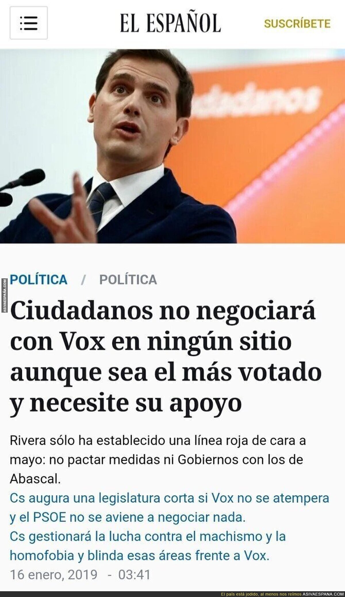 A "Alberto Primo de Rivera" no le gusta VOX. Tomamos nota.