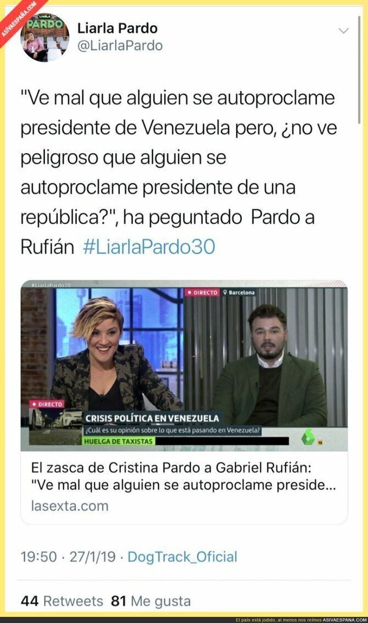 Cristina Pardo dándole en toda la boca a Gabriel Rufián por la República catalana