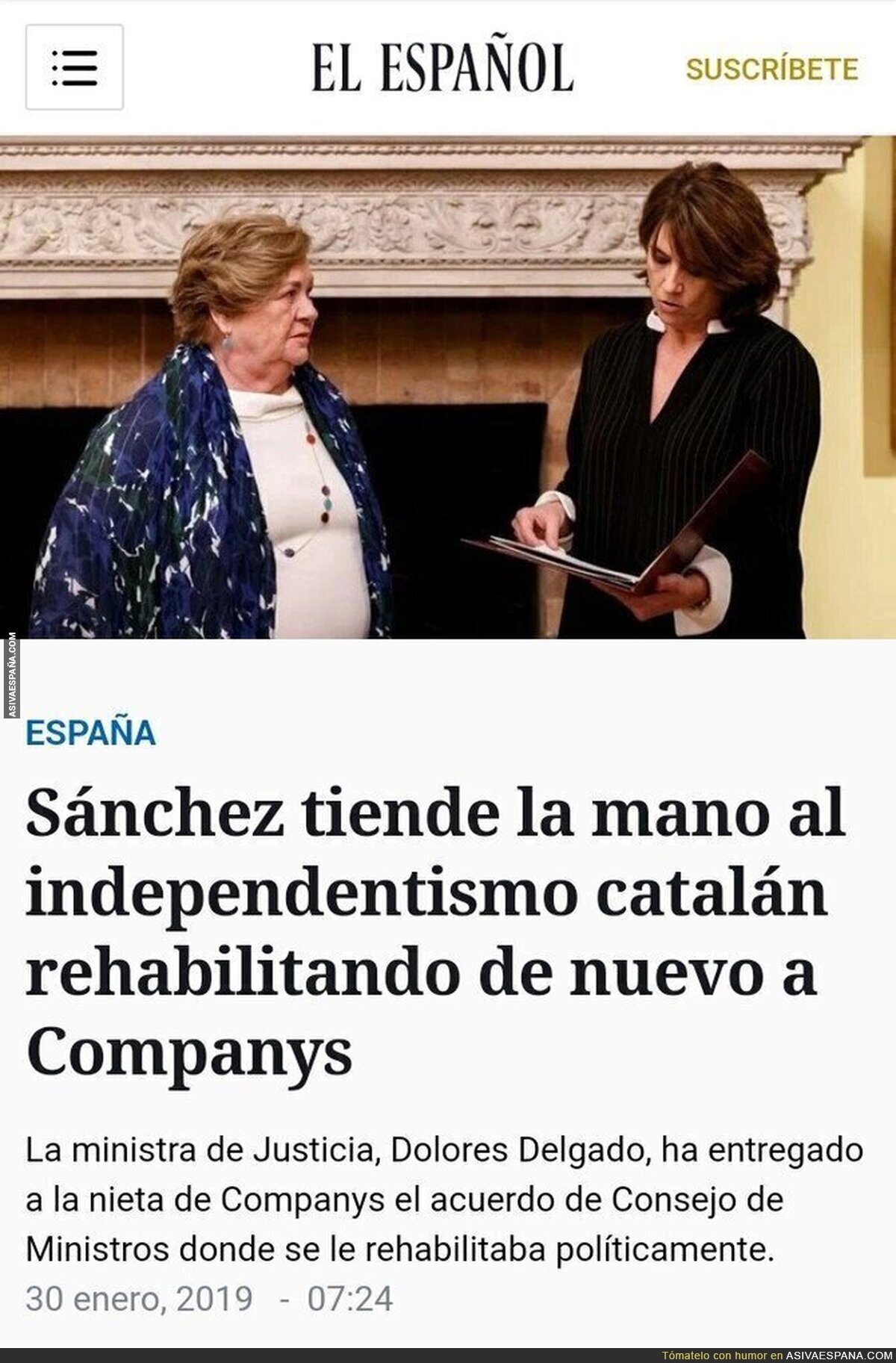 El Gobierno de España homenajea a Companys, a la vez que afirma que no hace concesiones a los separatistas