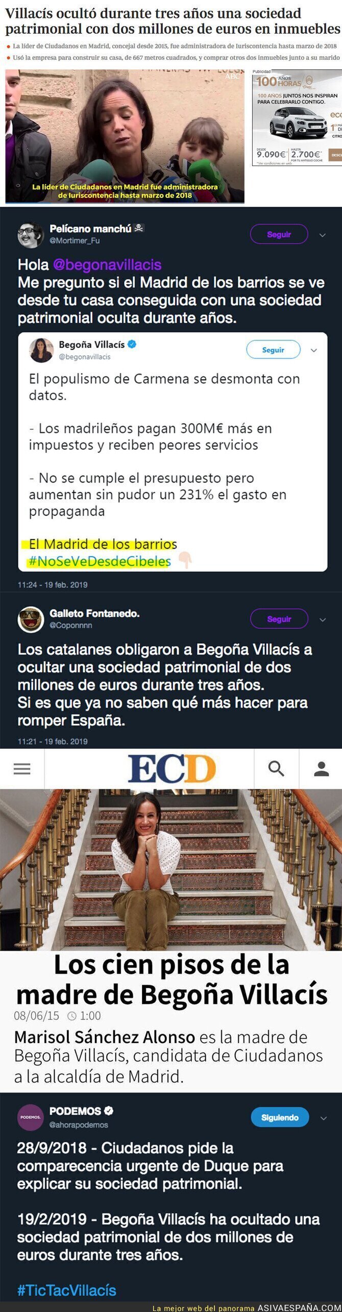 El gran escándalo de Begoña Villacís del que no te informará Antena 3 ni Telecinco sobre sus bienes de inmuebles