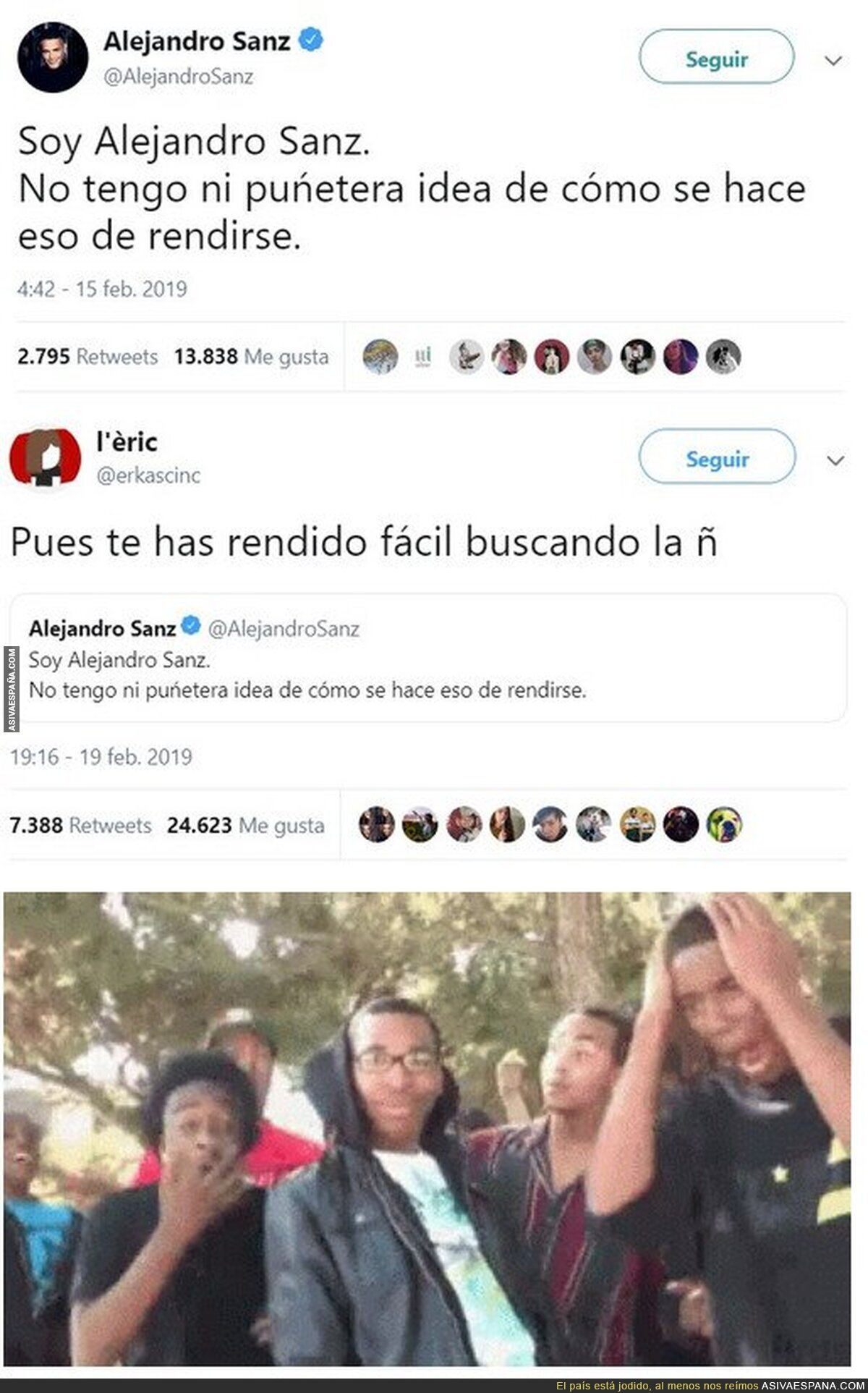 Lo fácil que se rinde Alejandro Sanz