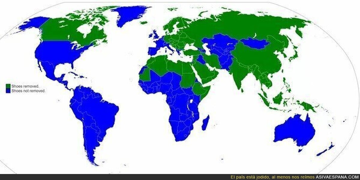 El mapa de los países que se quitan o no los zapatos al entrar en casa