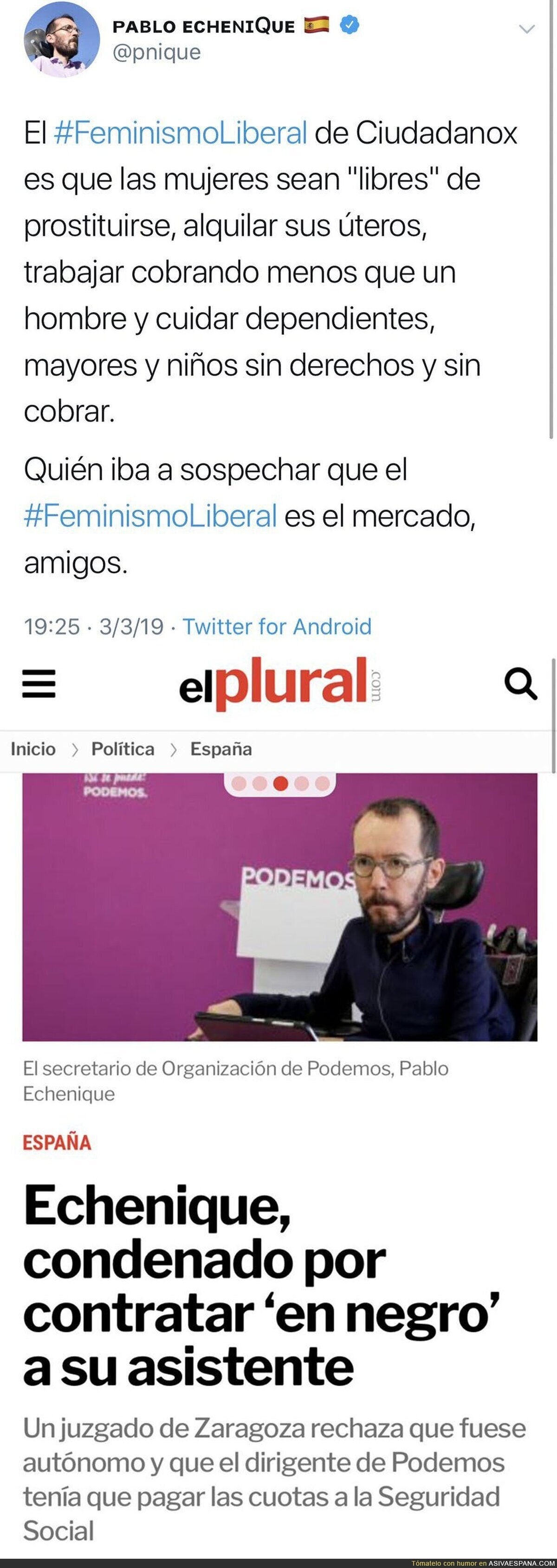 Pablo Echenique se mete en los charcos él mismo