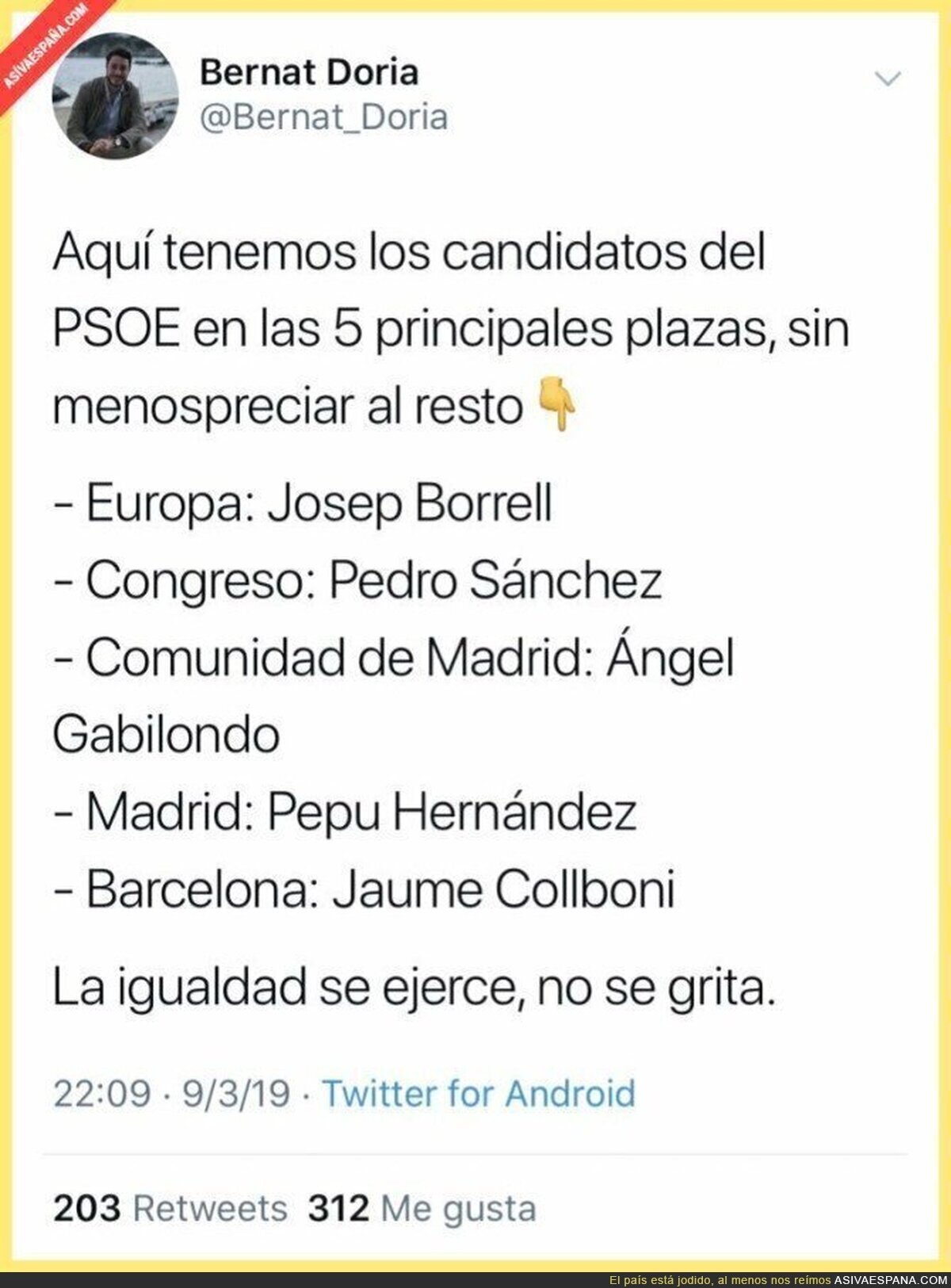 La igualdad del PSOE