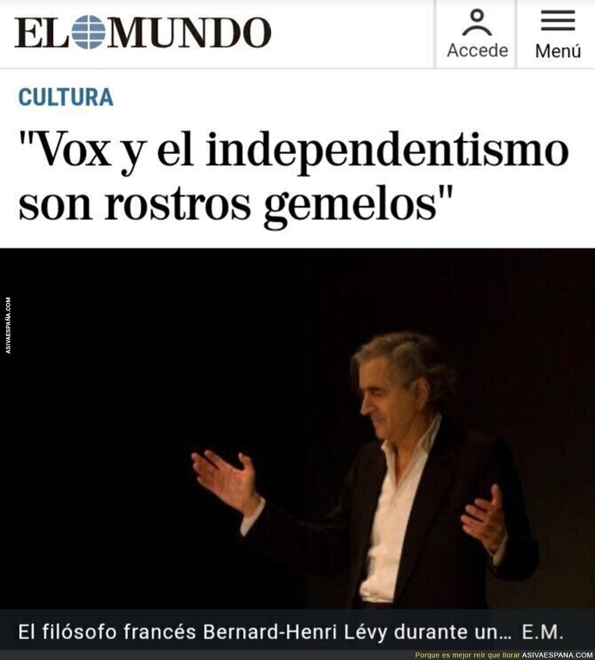 Un franchute siniestro compara a VOX con el independentismo
