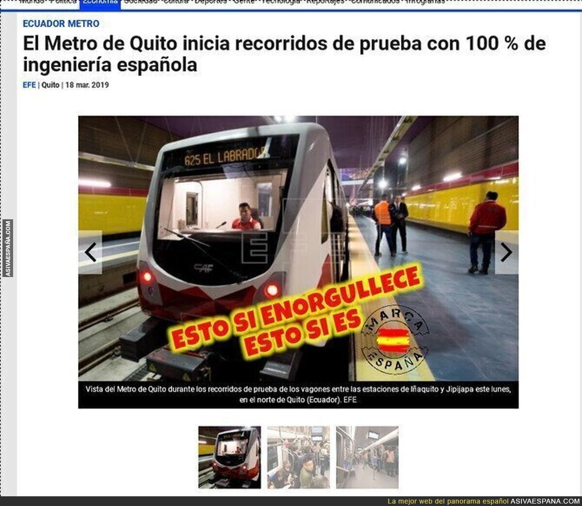 Metro, marca España.