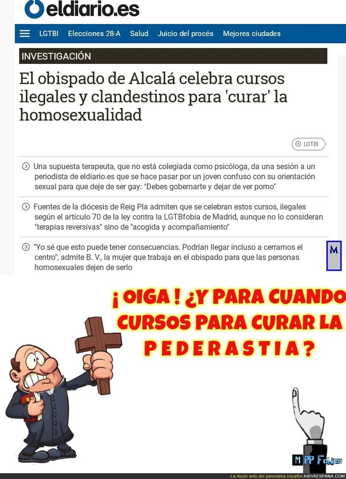 ¿ Y los cursos para curar la pederastía?