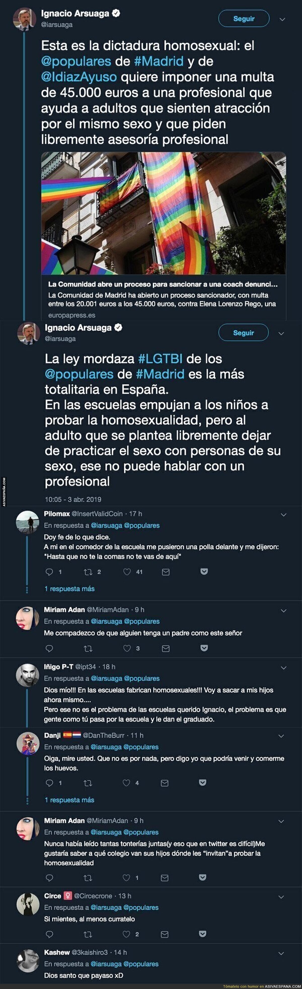 El presidente de 'Hazte Oír' se inventa esto sobre los homosexuales en las escuelas de Madrid y todos cargan contra él