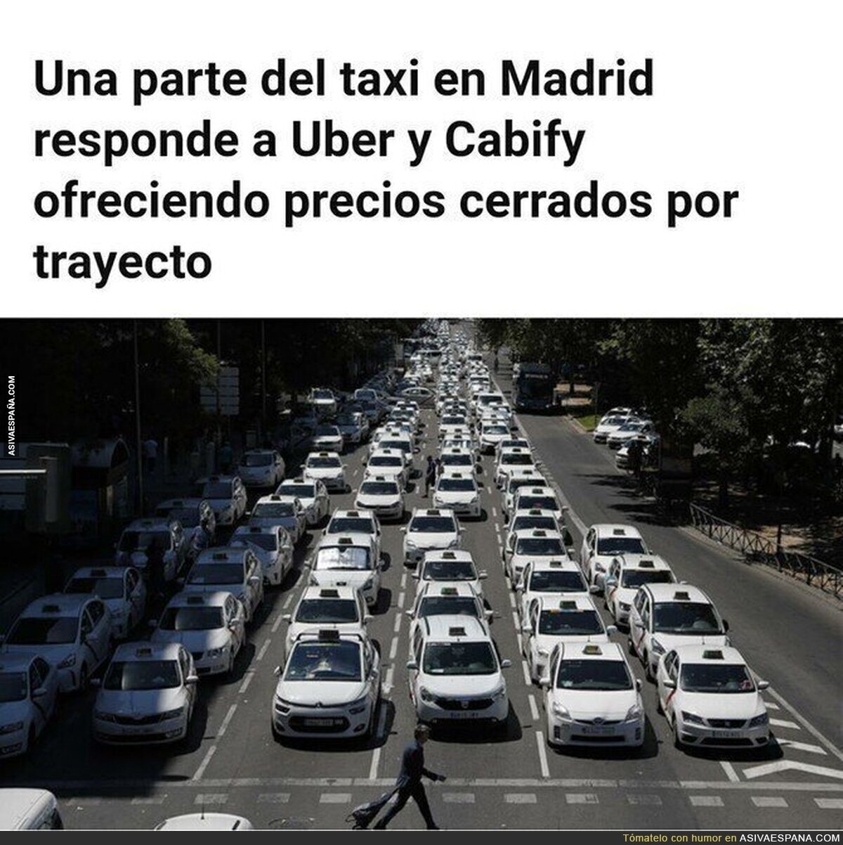Los taxistas madrileños se rebelan y ofrecen precios cerrados para competir con Cabify y Uber
