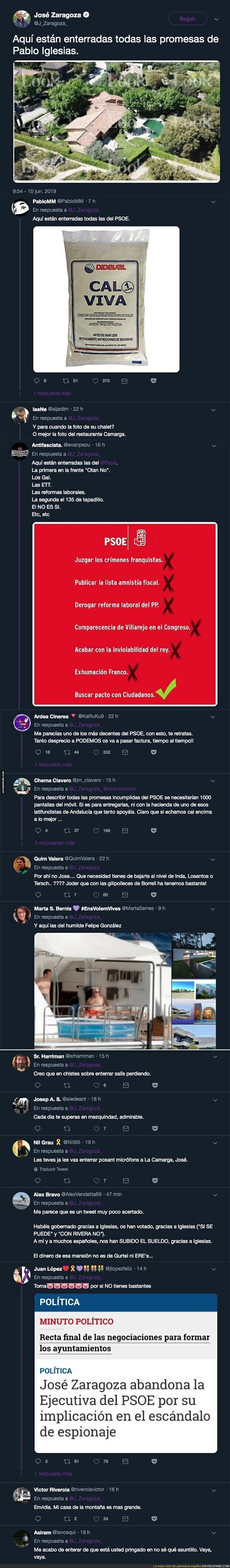 José Zaragoza, diputado del PSC, la lía a lo grande con este polémico tuit sobre Pablo Iglesias y su chalet