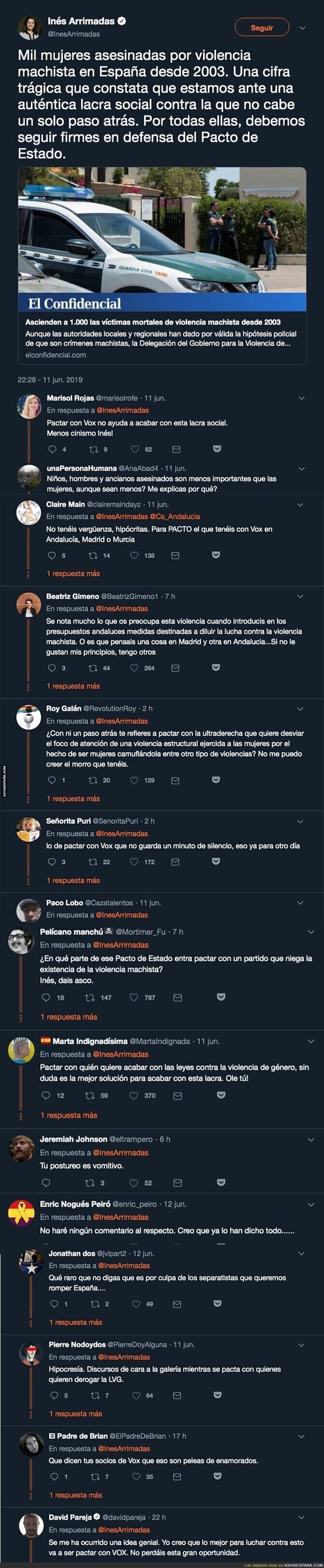 Inés Arrimadas muestra su hipocresía más asquerosa con este tuit sobre violencia machista