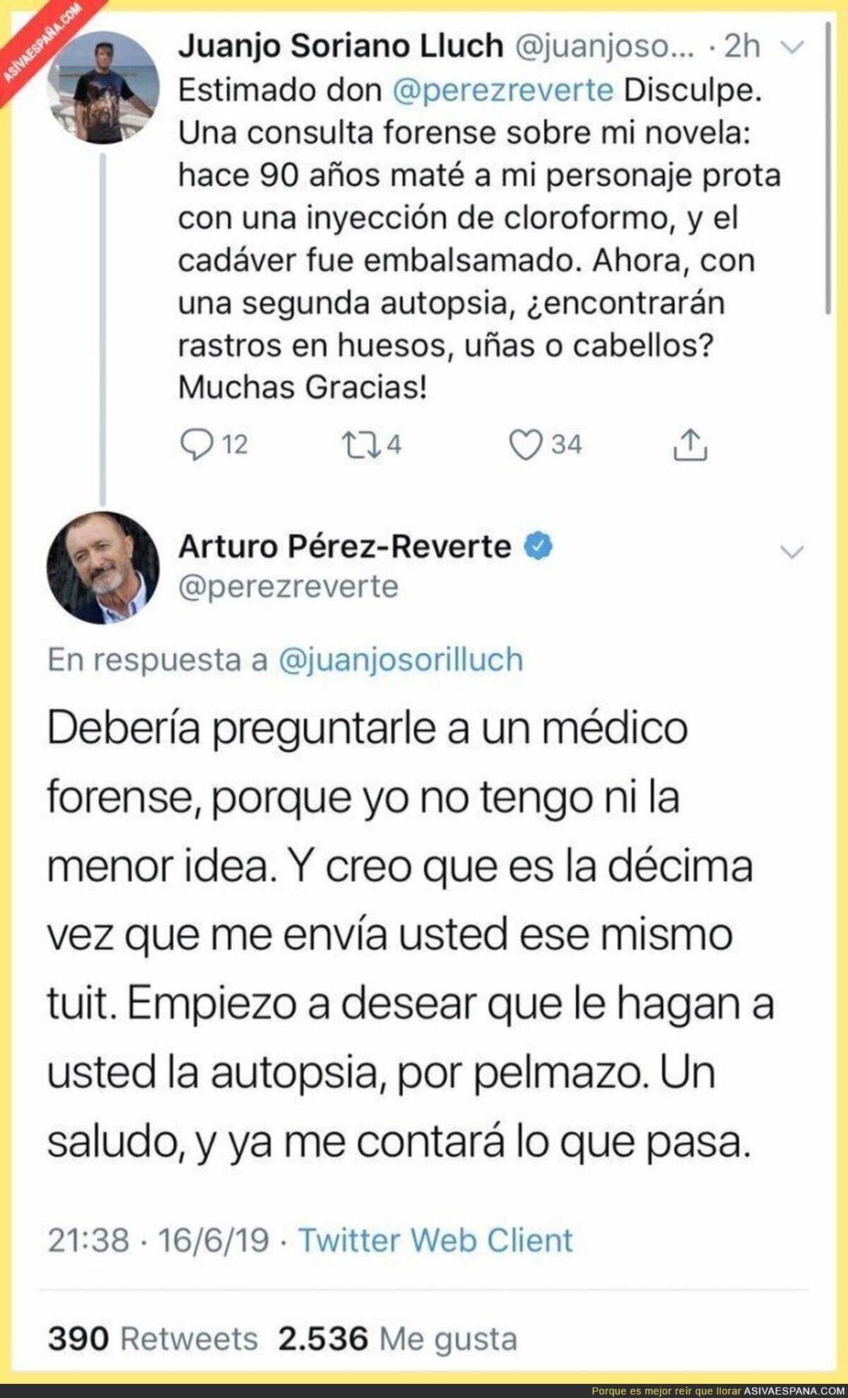 Arturo Pérez-Reverte no aguanta más