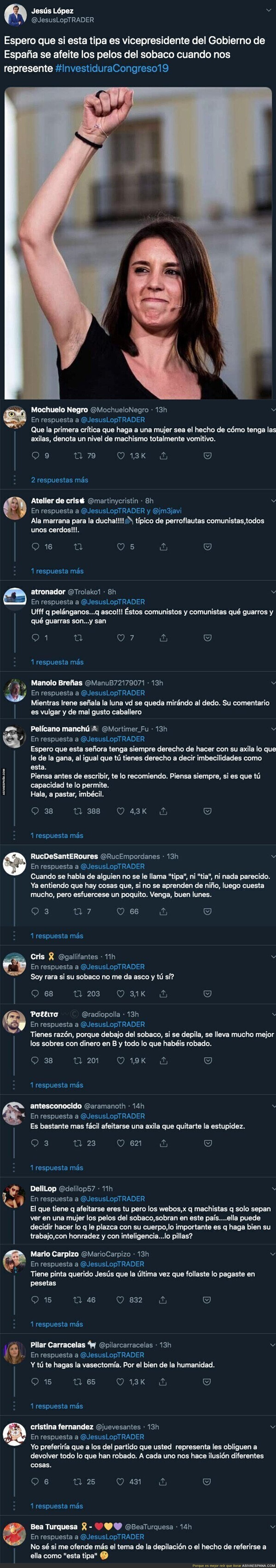 Indignación total por el comentario vomitivo hacia Irene Montero del Portavoz del PP en Barajas de Melo (Cuenca)