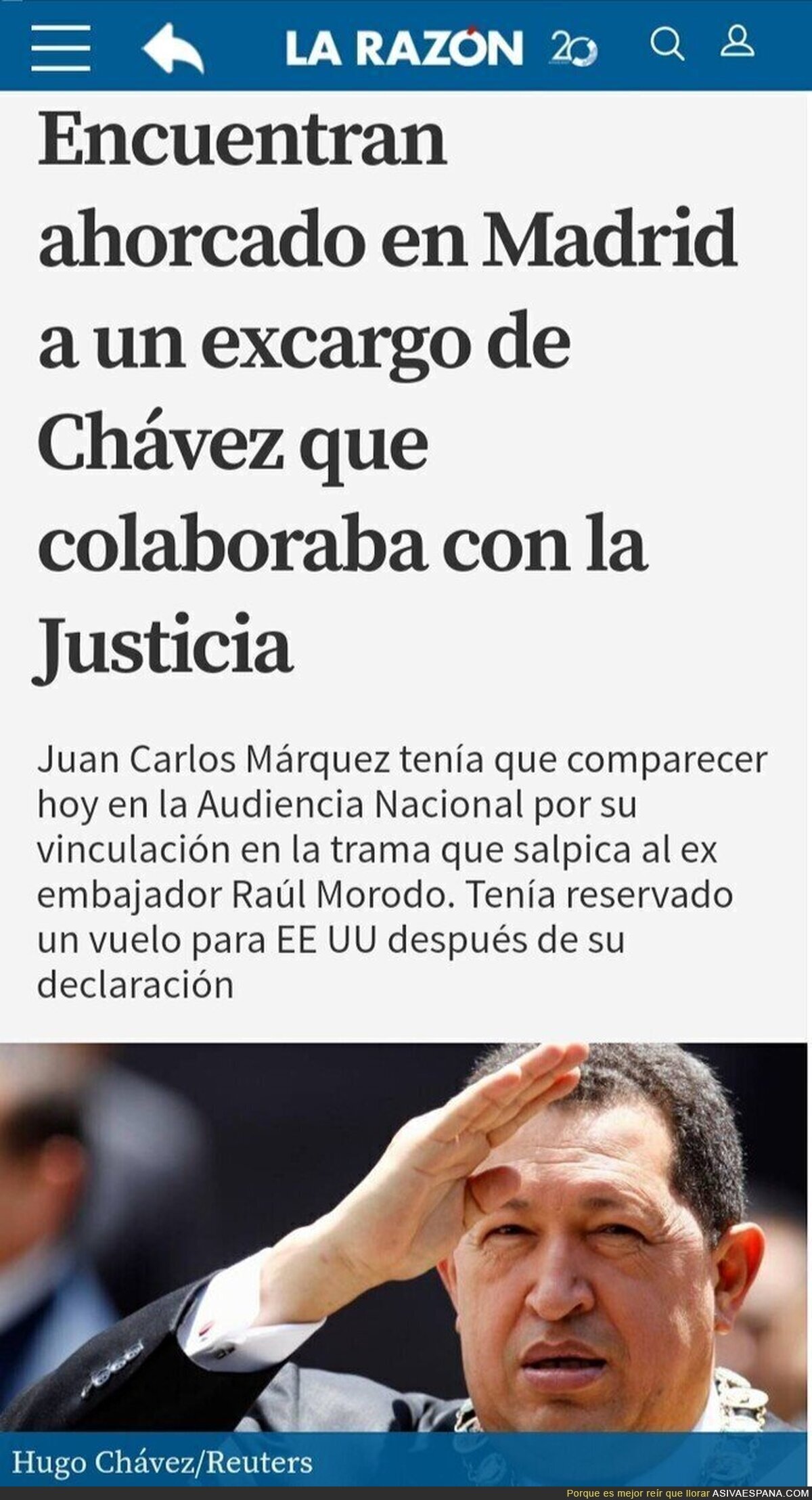 Hallan ahorcado a un ex cargo chavista en Madrid