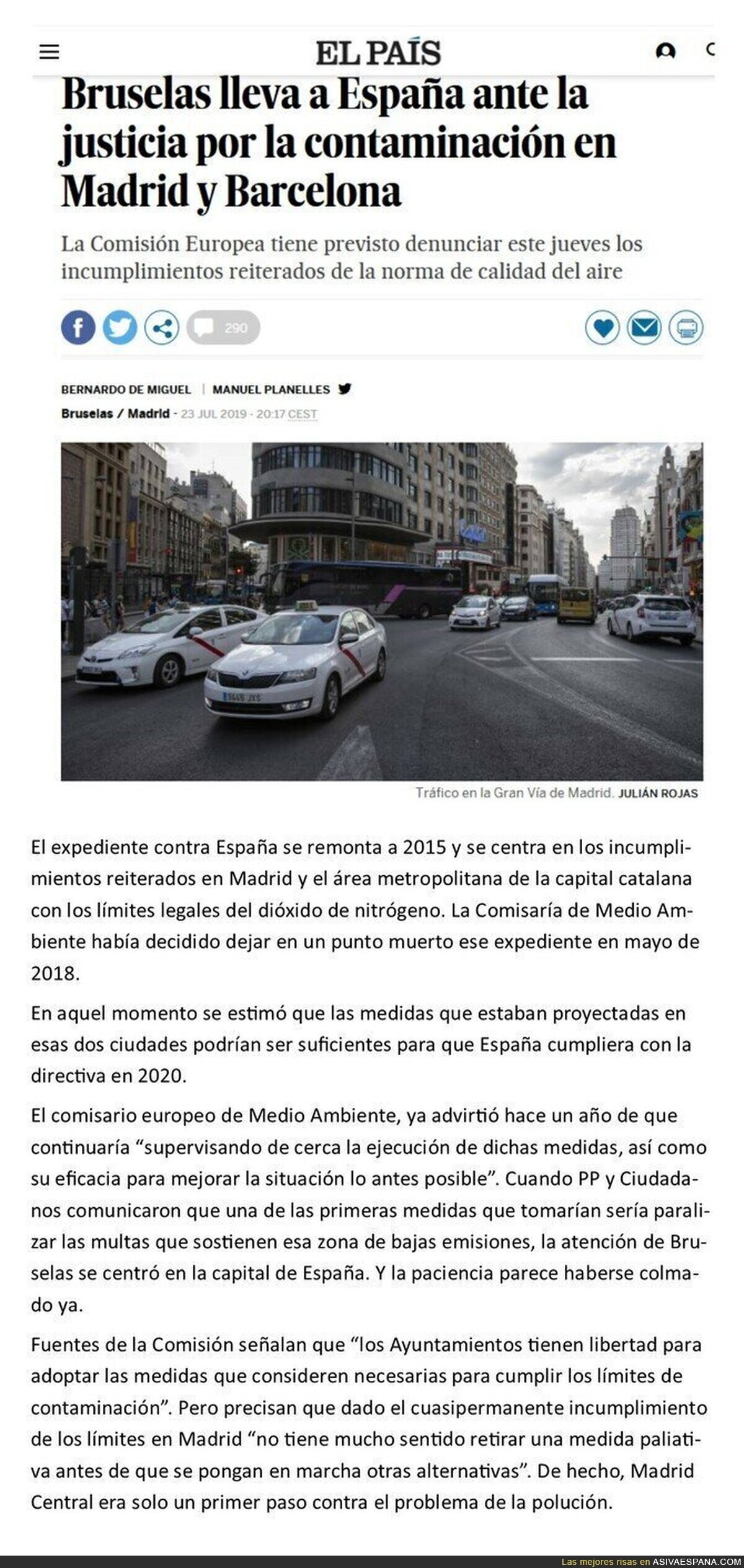 Consecuencias de intentar revertir Madrid Central