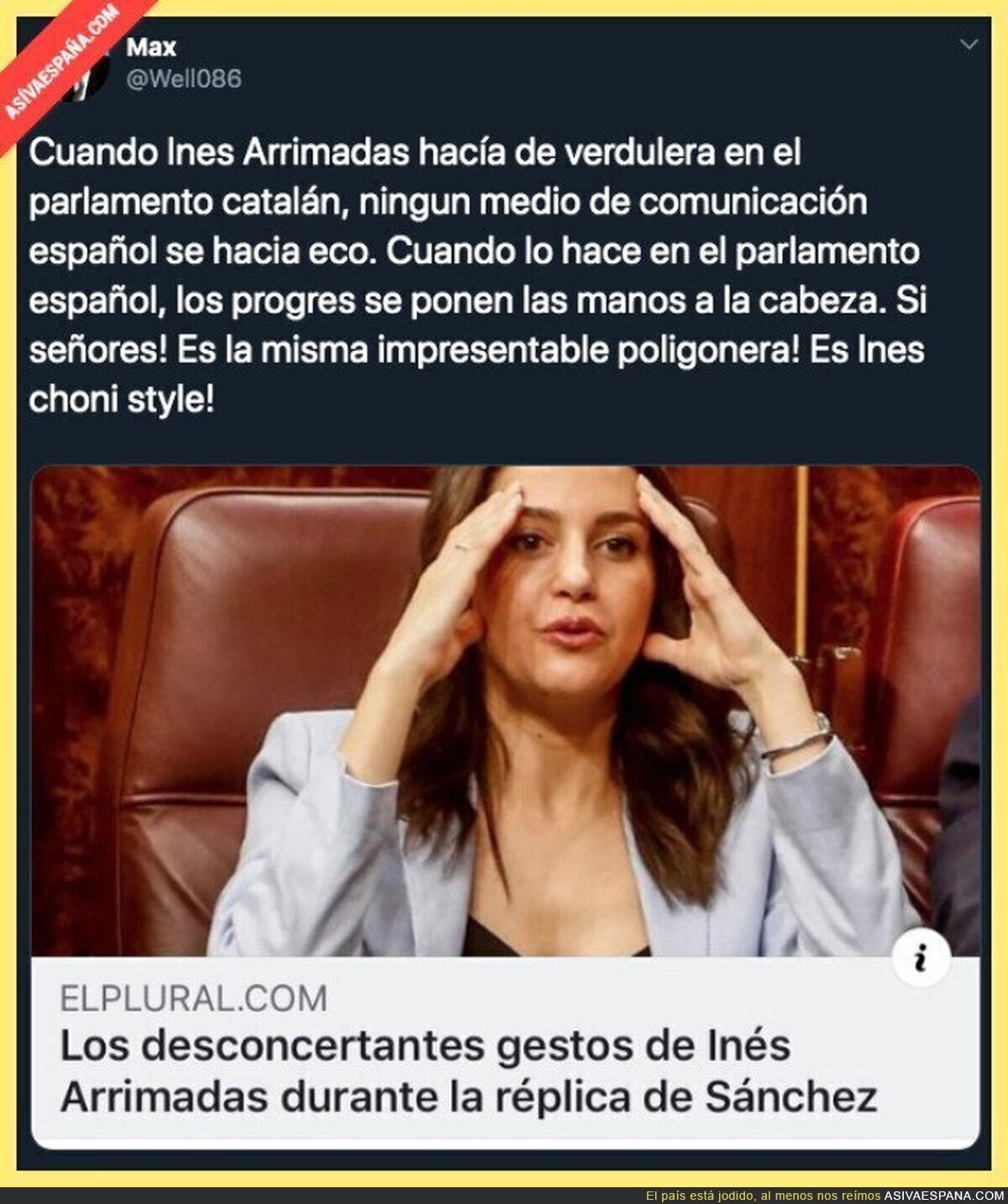 Inés Arrimadas es la misma impresentable en Catalunya y en Madrid