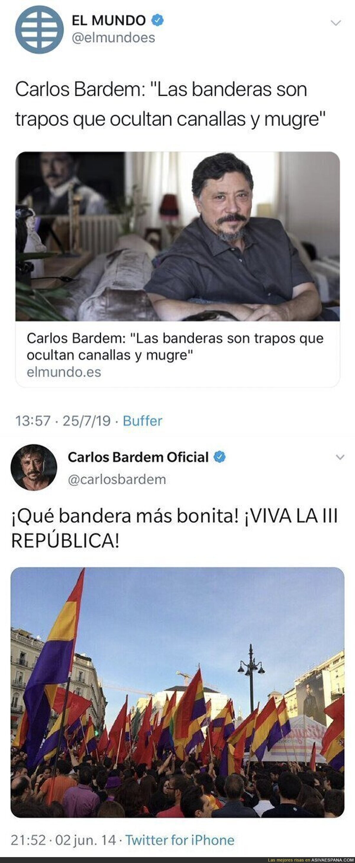 Carlos Bardem y las banderas