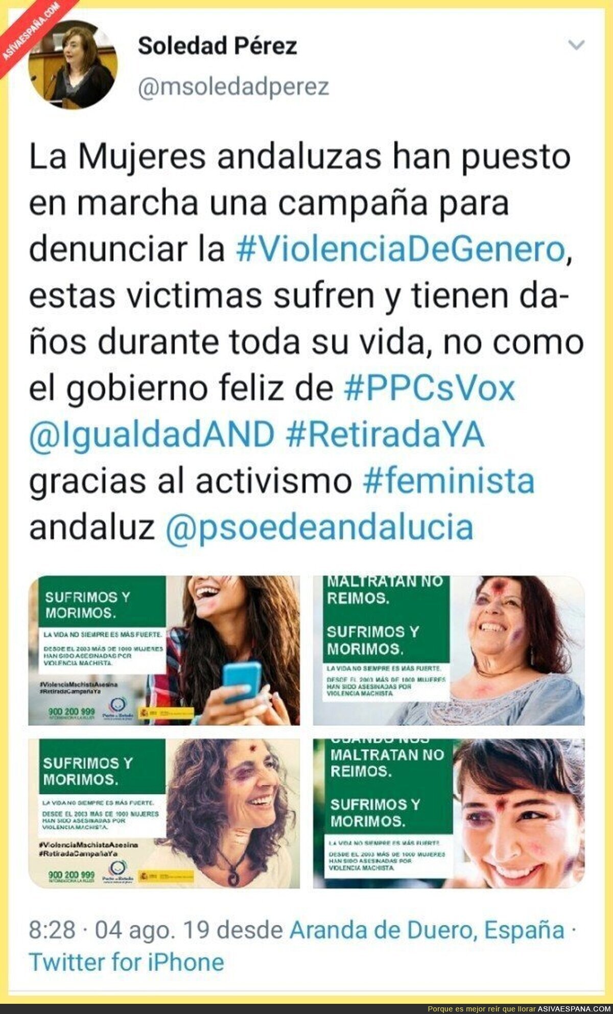 Política del PSOE frivoliza con el maltrato a las mujeres